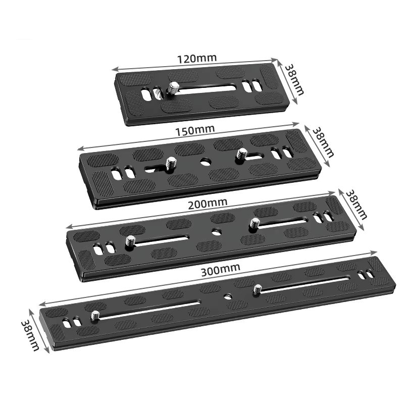 SETTO Universal-Schnellwechselplatte PU-300 in Schwarz aus Metall, passend für Arca-Swiss-Standard für Stativ-Kugelköpfe, B/T/H: 300 x 150 x 120 mm - Bild 2