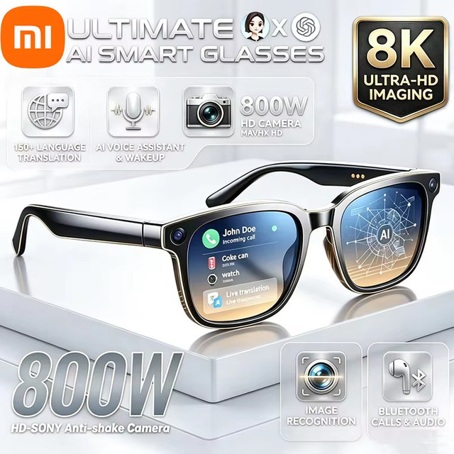 Xiaomi 6K HD AI Motorrad-Brille mit Bluetooth, Musikplayer, Sprachassistent und Übersetzungs-Kamera in Schwarz oder Weiß - Bild 1