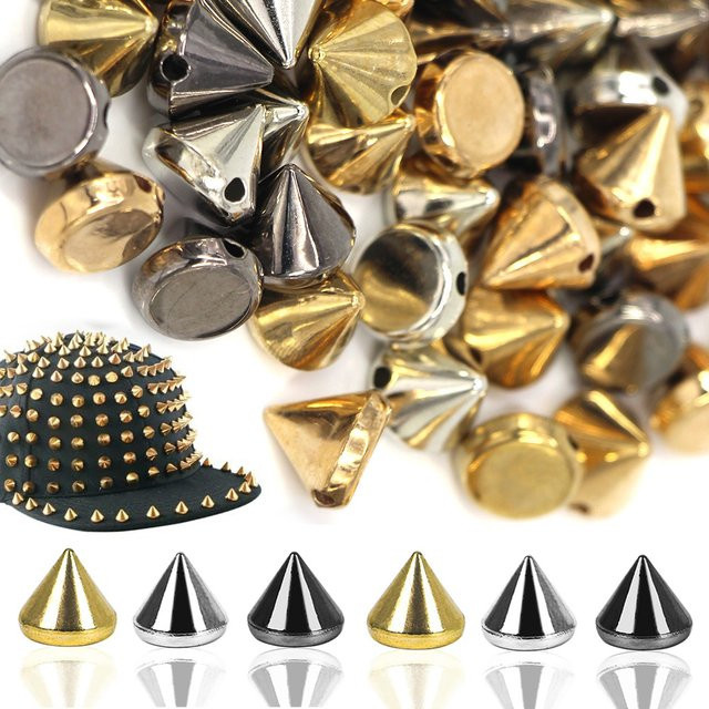 150 Stück Punk Kugelnieten und Kegel-Spikes aus Metall in Multicolour für DIY-Bastelarbeiten an Kleidung, Schuhen und Handtaschen - Bild 1
