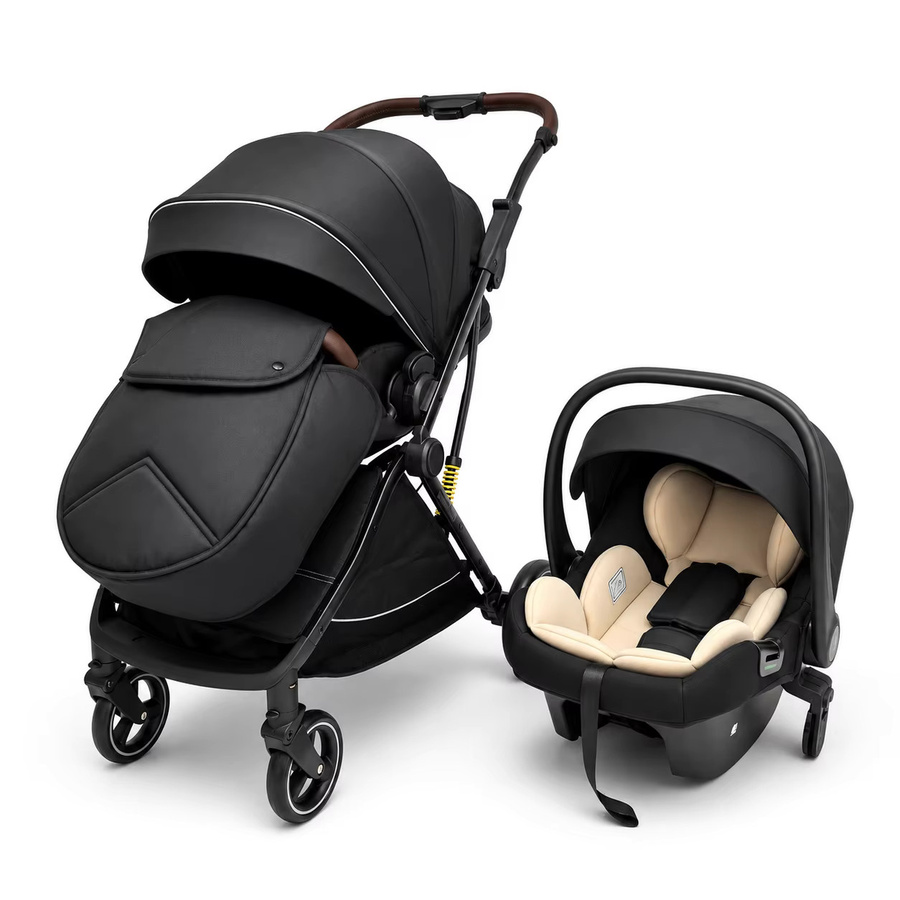 LUVCHAIN 2-in-1 Reise-Kinderwagen und Sicherheitssitz für Kleinkinder, faltbar, Schwarz - Bild 4