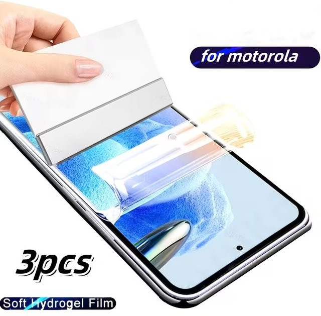 3er-Pack Hydrogel-Displayschutzfolie für Motorola Moto E15 E14 E13, transparent - Bild 1