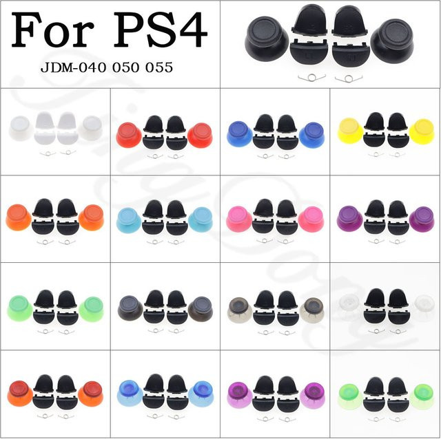 TingDong Ersatzteil-Set für PS4 Pro und PS4 Slim mit Trigger-Tasten L1 R1 R2 L2 und Joystick-Daumenstick-Kappen in Multicolour - Bild 1