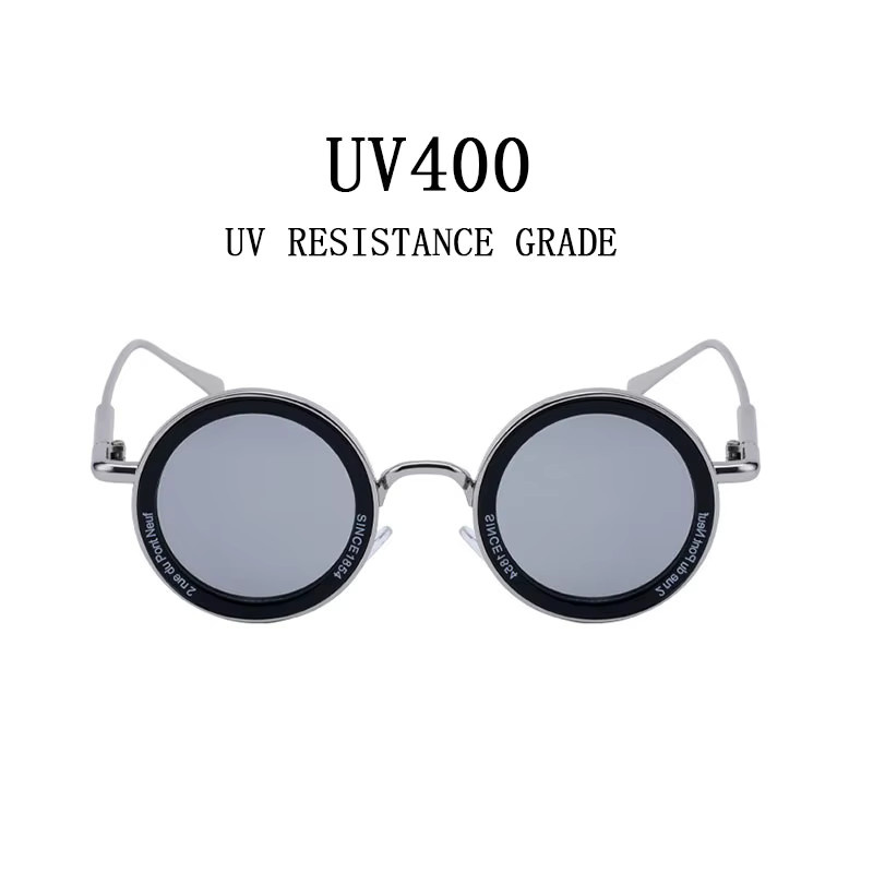 ZUIDID Runde Steampunk Sonnenbrille, Vollrand, Metal, Unisex - Bild 2