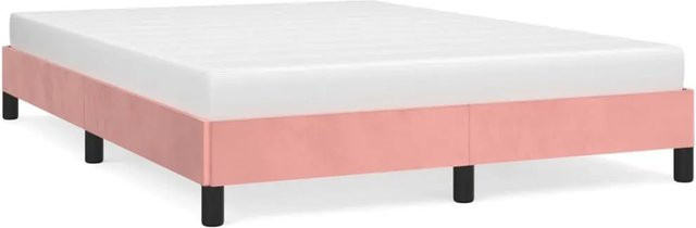 vidaXL Bettgestell aus Samt in Rosa, B/T/H: 140 x 200 x 143 cm - Bild 1
