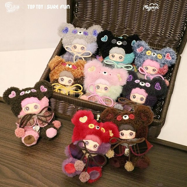 Maymei Tiny Bear Cookie Serie, Plüsch Puppe, Vinyl Figur, Rucksack Anhänger - Bild 1