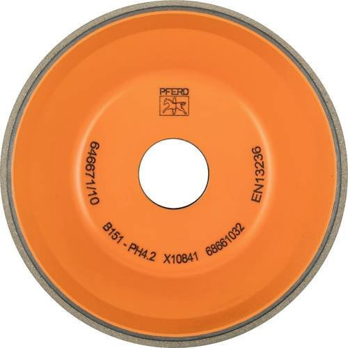PFERD CBN-Schleifscheibe Kunstharz 11V9 PH orange, Durchmesser: 100 mm, Körnung: mittel, für Trockenschliff - Bild 1