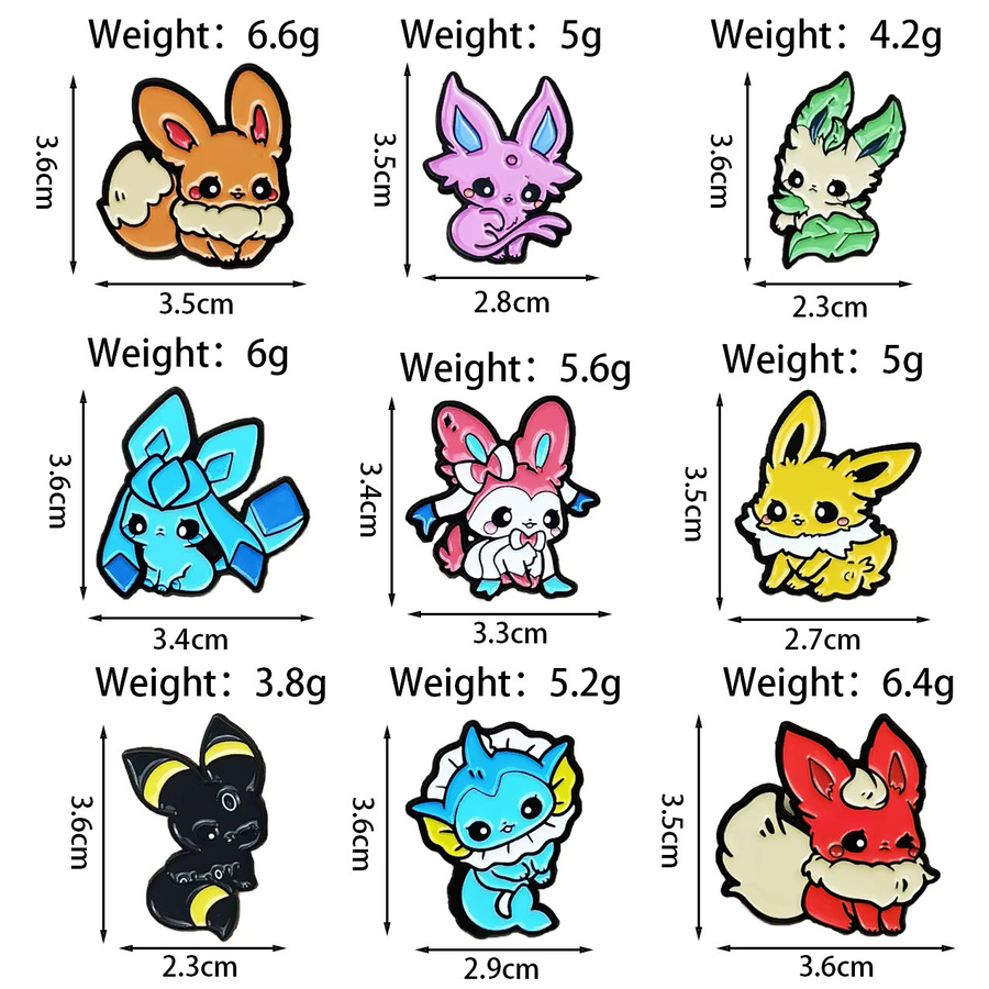 Bandai Pokémon Eevee Evolution Emaille-Pins, 9-teiliges Set - Bild 3