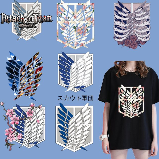 Attack On Titan Wings Thermotransferaufkleber High Definition DIY Aufbügelbilder für T-Shirts Waschbare Applikation - Bild 1