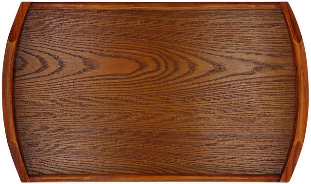 Rechteckiges Holztablett mit Griff von CosyHome, Farbe: Braun, B/T/H: 45 x 27 x 4,5 cm - Bild 1