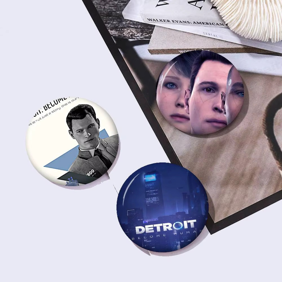 Brosche Detroit Become Human Cartoon Anime, Runde Anstecknadel - Bild 3