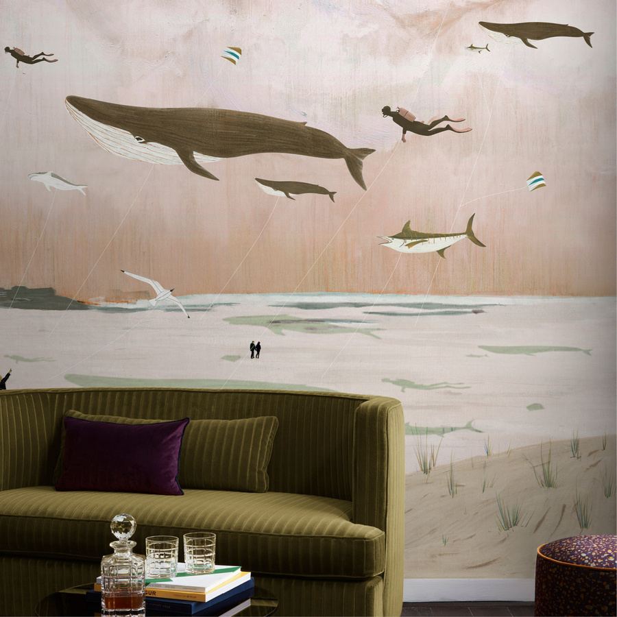 Nobilis Mural Les Jardins Du Vent Wandtattoo PAN161 in Beige und Multicolour aus Papier - Bild 1