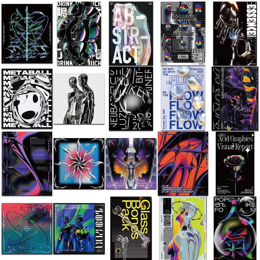 Rspctou Psychedelic Acid Design Kunst-Aufkleber, 10-teiliges Set - Bild 5
