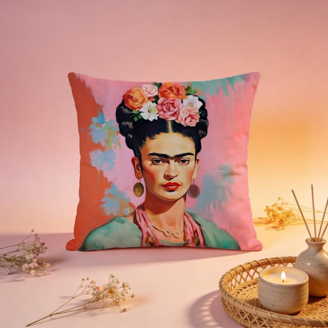 Lucky starfish HOME Kissenhülle Frida Kahlo Design, quadratisch, Multicolour, B/T/H: 30 x 30 x 1 cm - Bild 1