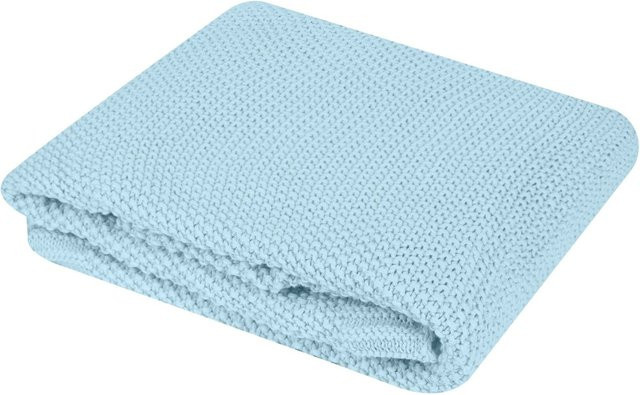 Kikka Boo Babydecke Dream Big gestrickt aus 100% Baumwolle, Blau, B: 100 cm, H: 75 cm - Bild 1
