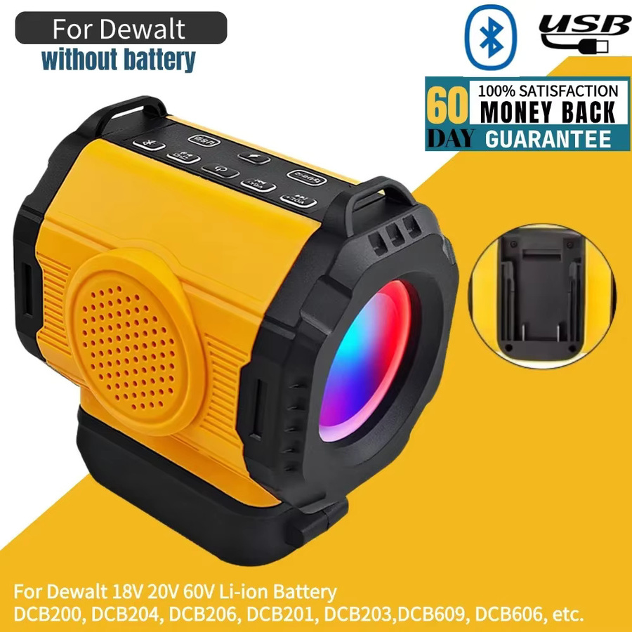Makita Bluetooth-Lautsprecher mit USB-Typ-C-Anschluss für 18V und 20V Akkus von Milwaukee oder Dewalt - Bild 5
