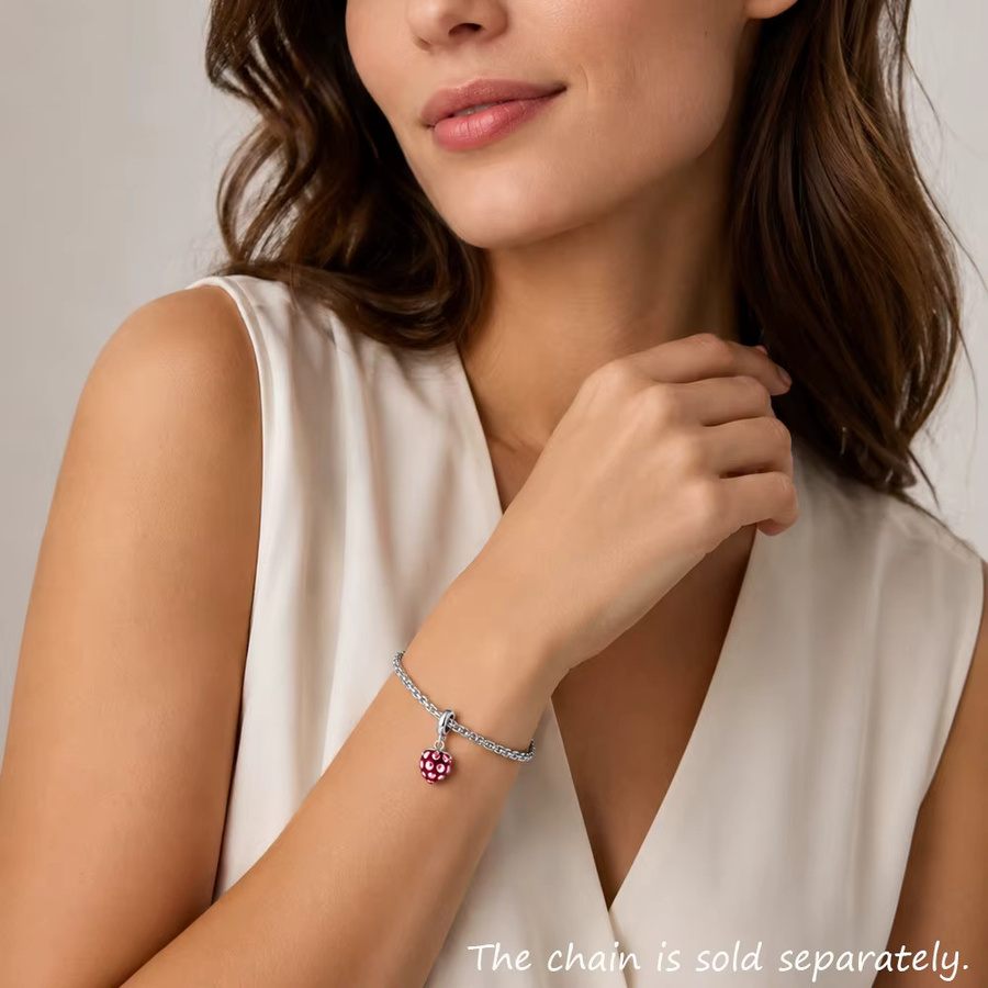 Thaddaeus Charm-Anhänger Rote Himbeere, 925 Silber, Damen - Bild 2