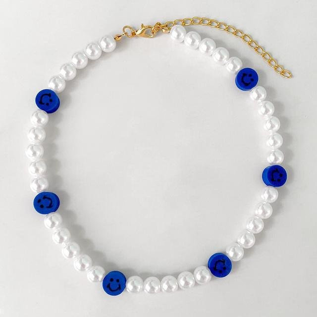 Wucifang Jewelry Halskette, Perlenkette, lächelndes Gesicht, weiß, Mädchen - Bild 1