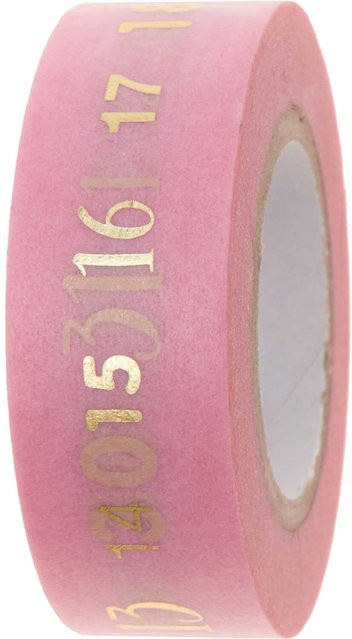 Rico Design Paper Poetry Tape Zahlen 1-31 in Rosa, Breite: 1,5 cm, Länge: 10 m - Bild 1