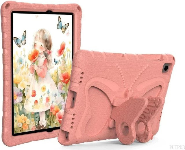 Xiaomi Kinderhülle für Redmi Pad SE 8.7 Tablet in Pink mit 3D Schmetterling Ständer Halterung aus EVA - Bild 1