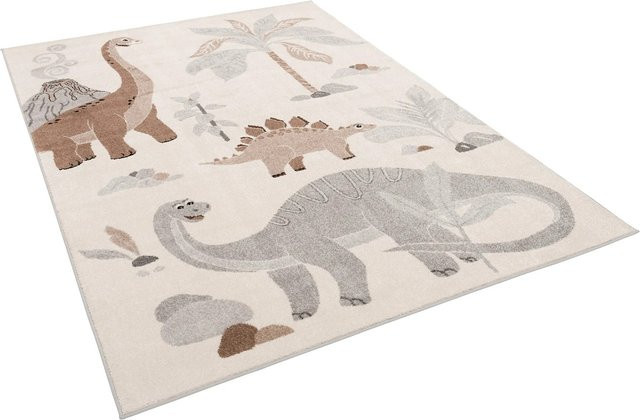 Pergamon Kinder Teppich Softstar Kids Dinowelt Grau B: 80 cm, T: 150 cm - Bild 1