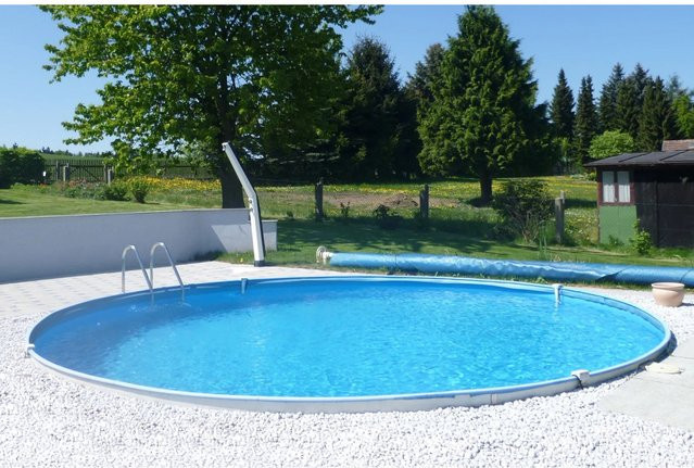 Summer Fun Stahlwand Pool-Set BAJA Tiefbecken in Blau mit Filter und Leiter, Durchmesser: 350 cm, Höhe: 120 cm - Bild 1
