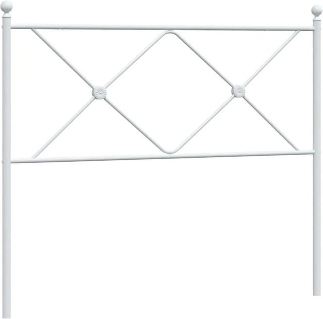 vidaXL Ersatz-Kopfteil aus Metall in Weiß Matt für 100x200 cm Bett - Bild 1