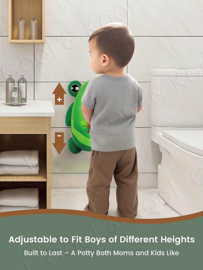 Kisslanding Frosch-Urinal für Babys zur Wandmontage in Grün und Braun für das Toilettentraining - Bild 5