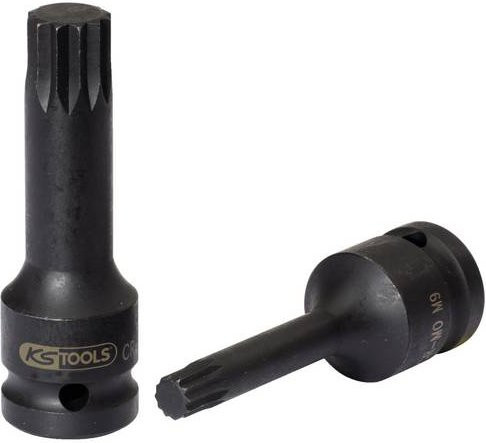 KS Tools Kraft-Bit-Stecknuss Vielzahn lang M9 1/2 Zoll in Schwarz - Bild 1