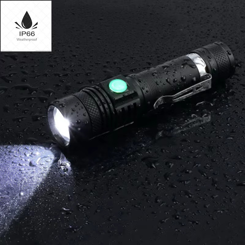 XIWANGFIRE Ultrahelle LED-Taschenlampe mit Clip, wiederaufladbare T6-Taschenlampe in Schwarz für Outdoor, Camping und Wandern - Bild 4