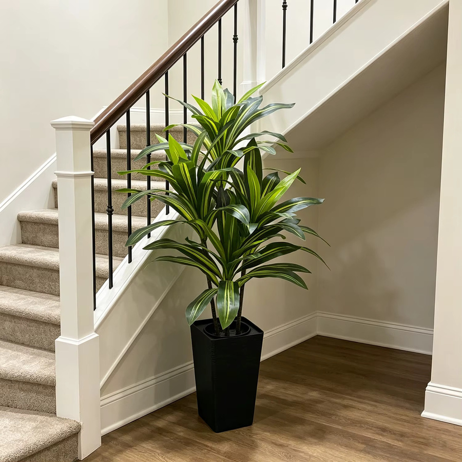HiMISS Künstlicher Dracaena-Baum in Grün mit Topf, Höhe: 120 cm - Bild 2