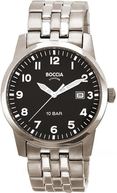 Boccia Herrenuhr Titanium, Quarz, 38 mm, Schwarz, 10 ATM - Bild 1