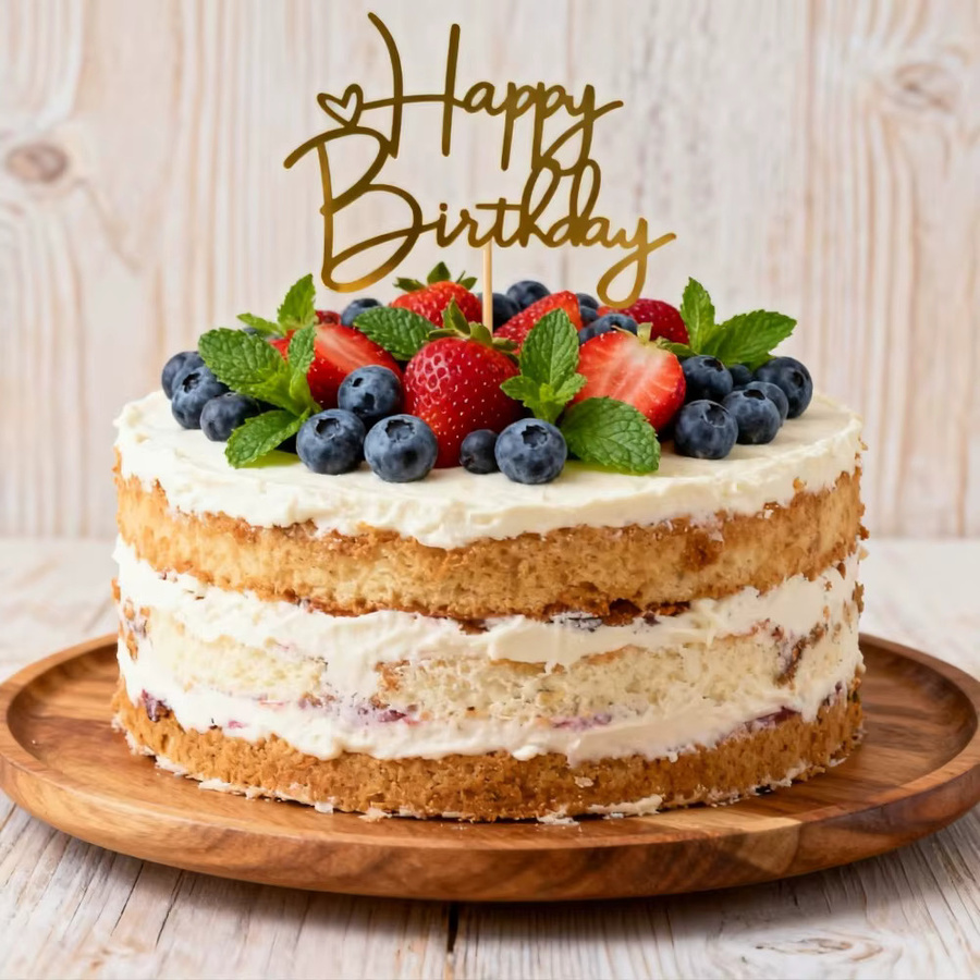 Goldener Glitzer-Kuchenaufsatz Happy Birthday als funkelnde Geburtstagskuchen-Dekoration in Gold - Bild 4