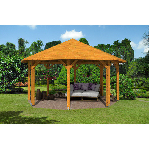 SKANHOLZ Pavillon Nice 3 aus Leimholz in Eiche hell und Beige B/T/H: 557 x 557 x 347 cm - Bild 2