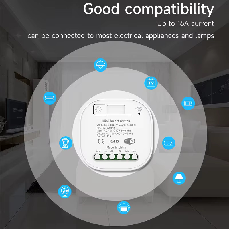 Hococa Tuya Wifi Smart Kinetic Wireless Switch Wasserdichter intelligenter Außenschalter mit Alexa-Sprachsteuerung in Weiß - Bild 2