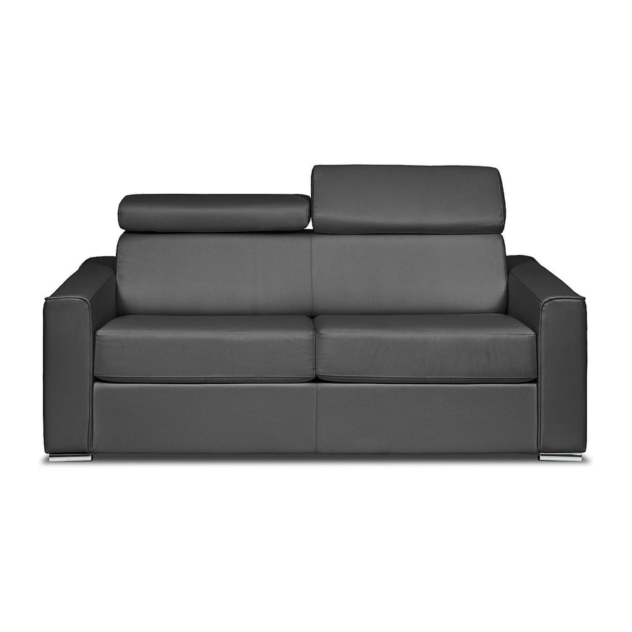 Schlafsofa Vizir von Vente-unique in Grau mit verstellbarer Kopfstütze und Polsterung, Breite: 196 cm - Bild 2