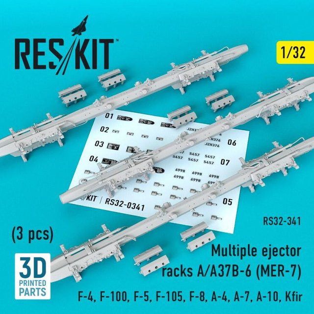ResKit Models Multiple ejector racks A/A37B-6 (MER-7), 3-teiliges Set - Bild 1