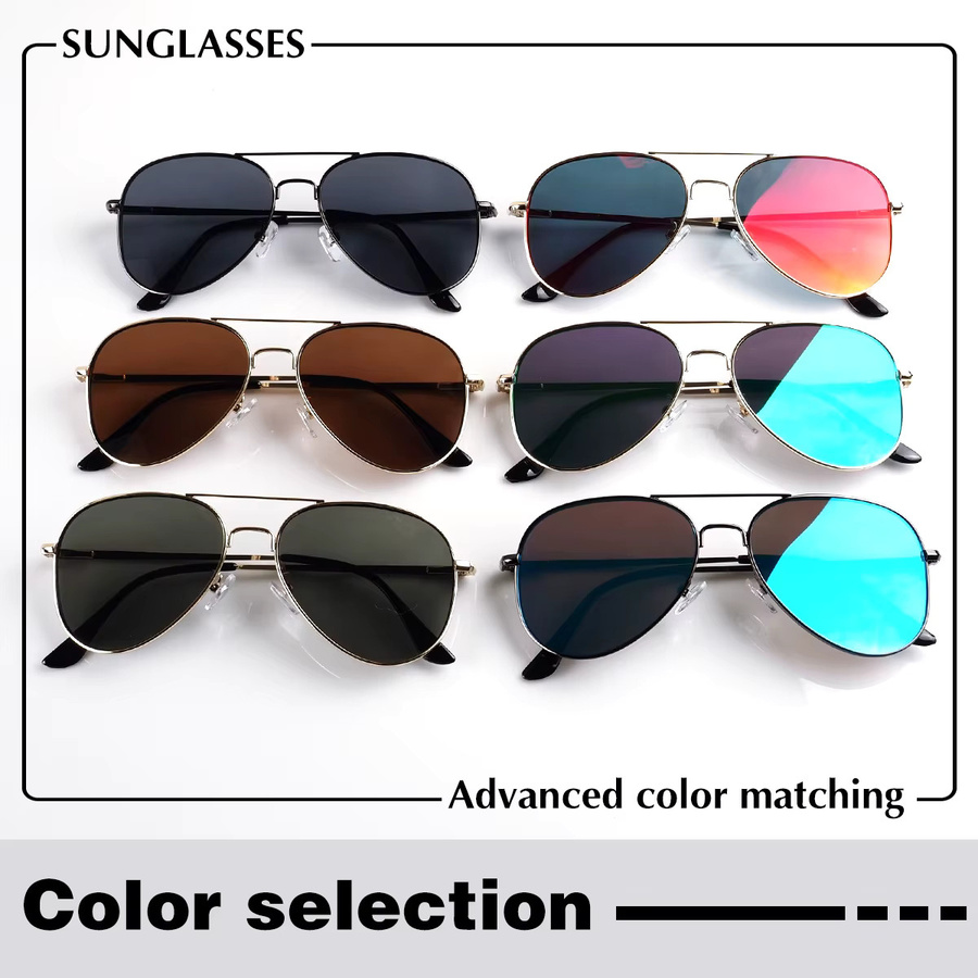 ZOZO TOMI Sonnenbrille Aviator, Metall, Vollrand, Multicolor, Unisex - Bild 3