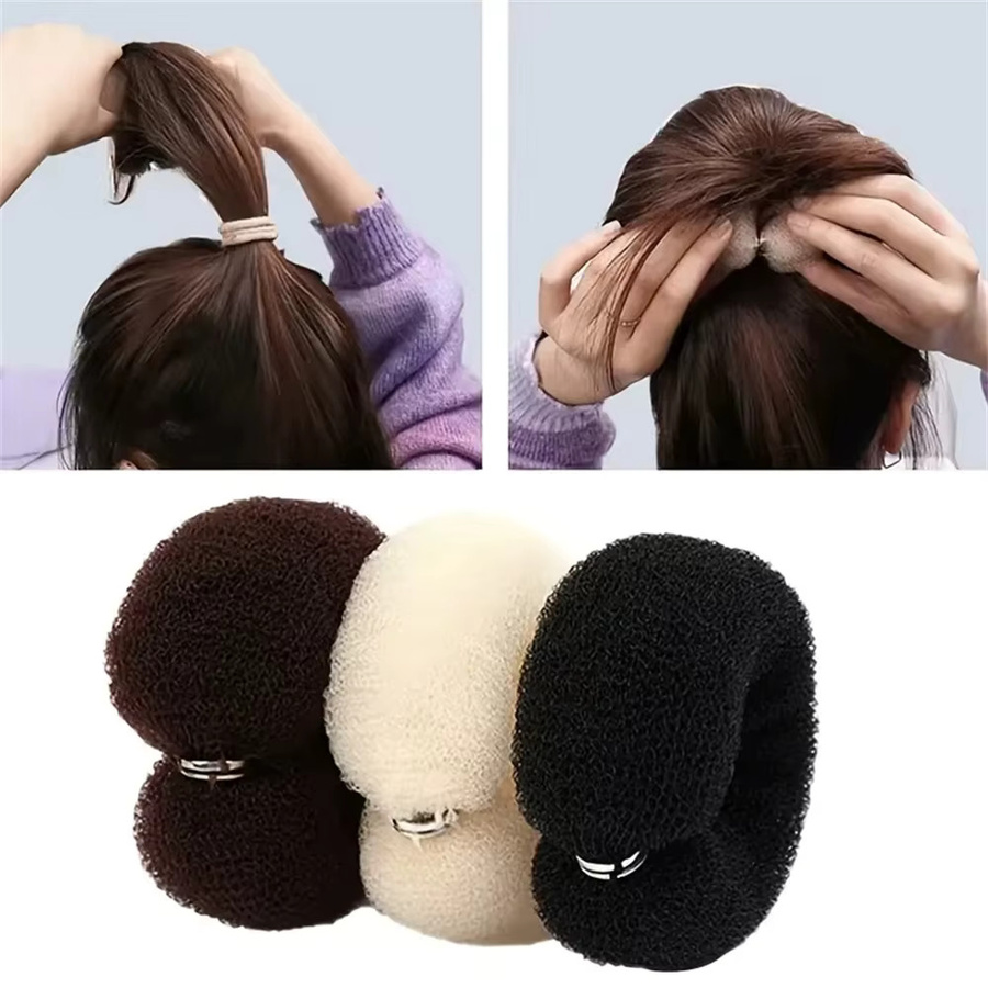Haarknoten Maker Donut Styling Schwamm, Schwarz, Damen - Bild 2
