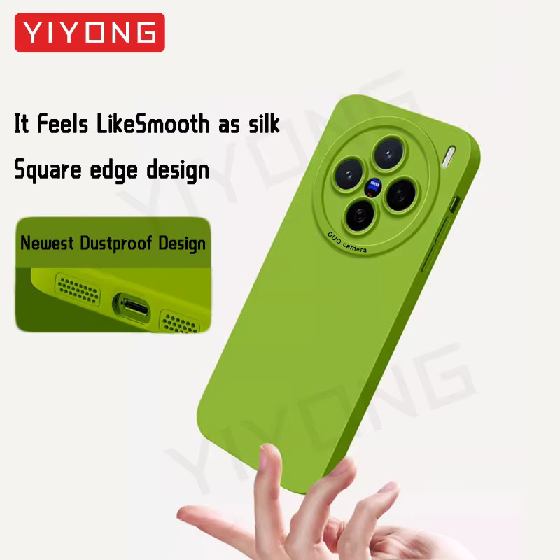 YIYONG Flüssigsilikon Softcover für Vivo X200 Pro, X200 Pro Mini, X100 und X100 Ultra in Gelb und Grün - Bild 2
