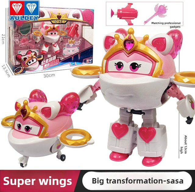 AULDEY Super Wings Jett- und Donnie-Roboter, 2-Modus-Wechselspielzeugset mit Hangar - Bild 1