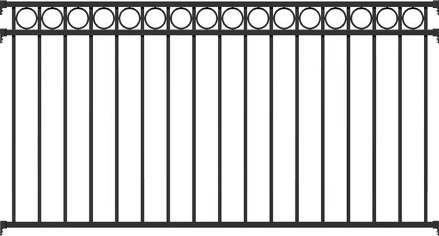 Metallzaun Zaunfeld Circle in Schwarz Matt, PVC-beschichtet aus Aluminium und Metall, B: 100 cm, H: 200 cm - Bild 1