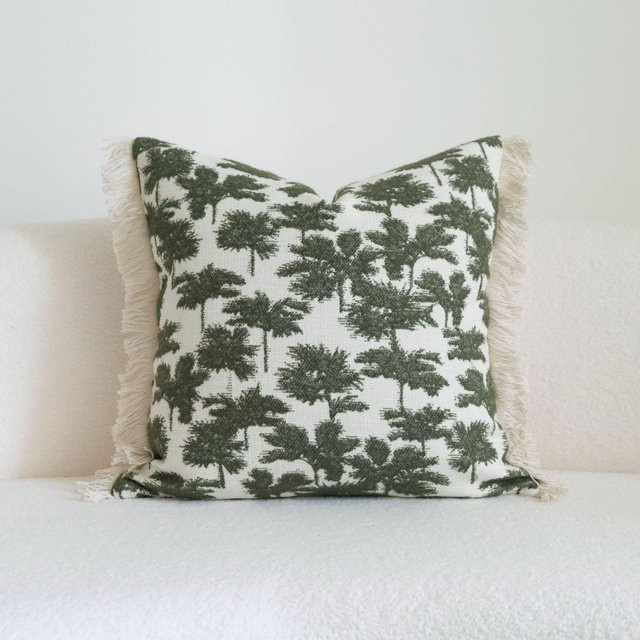 JMG Clothing Kissenhülle im Wabi-Sabi Stil mit dreidimensionaler Stickerei, Grün, B/B/H: 45 x 45 x 45 cm - Bild 1