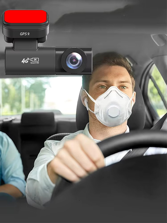 E-ACE Mini 4G LTE Autokamera mit Live-Stream, 2K DVR Dashcam mit Dual-Kameras, GPS-Tracking und 1080P Rückkamera, Schwarz - Bild 5