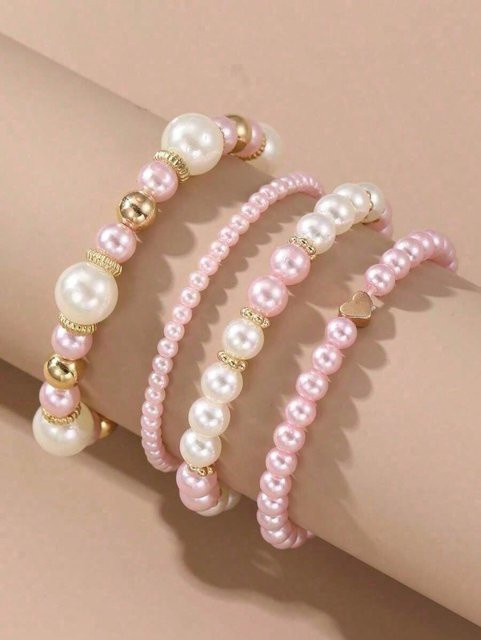 MTMA Armband-Kombination, Kunstperle, rosa, Damen - Bild 1