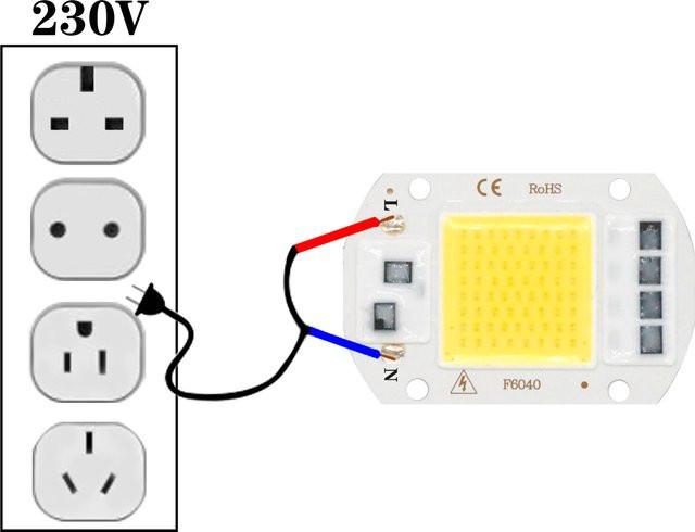 Hochleistungs COB LED-Chip 50W für Außenflutlicht und Scheinwerfer, 220V, Farbe: Cool White - Bild 1