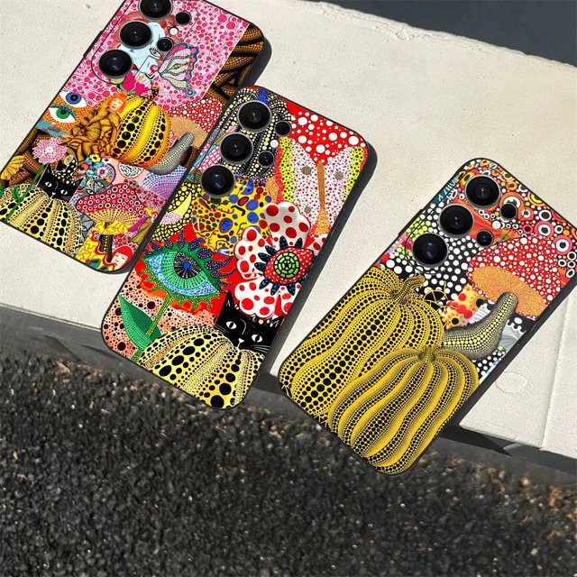 Handyhülle mit Yayoi Kusama Kunstmotiv für Samsung Galaxy S24 FE S25 Ultra S23 S24 Plus S22 Ultra 5G und weitere Modelle, Mehrfarbig - Bild 1