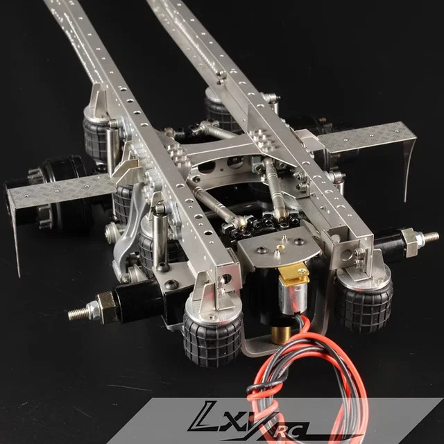 Tamiya Simulation Lift Lager Achse Set, Maßstab 1:14, Metall, Grau - Bild 1