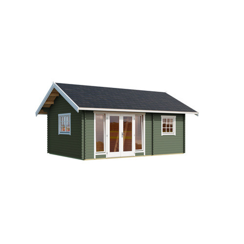 Lasita Blockbohlenhaus Caroline Gartenhaus mit Satteldach in Grün, B/H/T: 675 x 330,6 x 489,9 cm - Bild 3