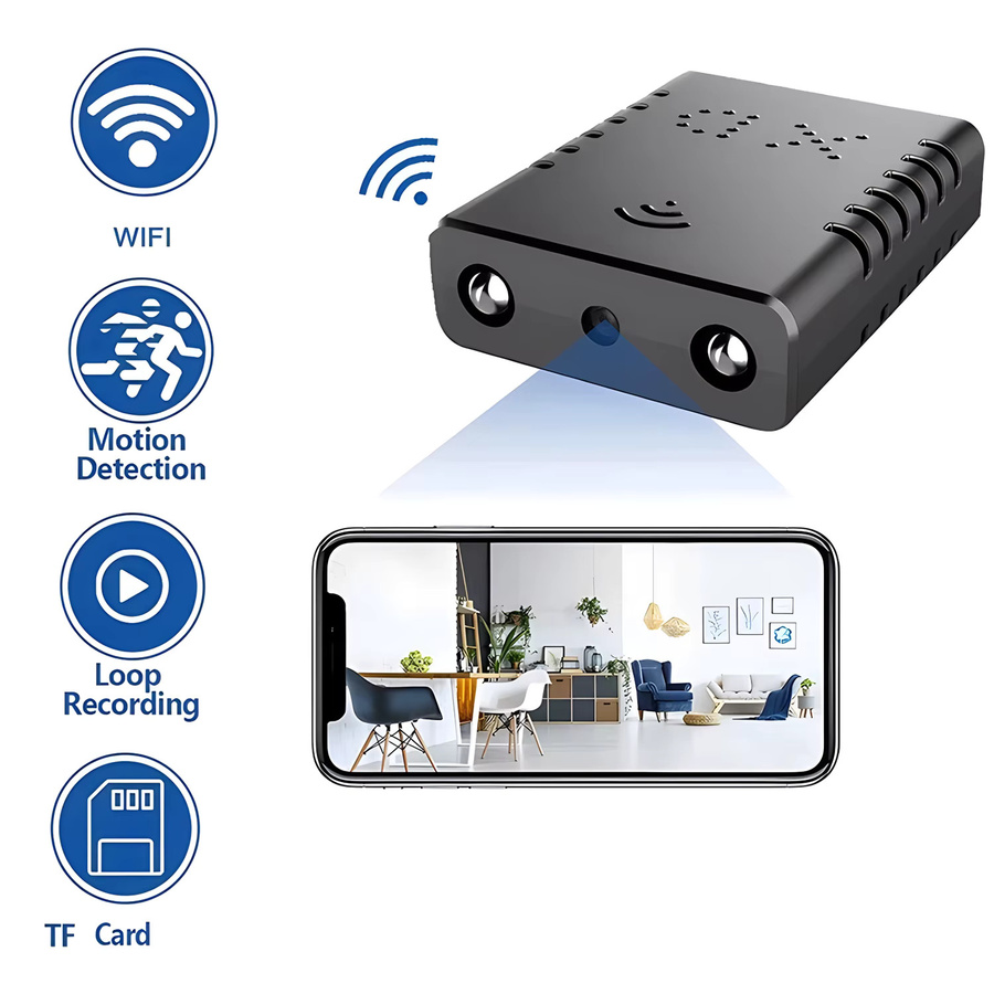BESY Mini Kamera Full HD 1080P Camcorder mit Nachtsicht und Bewegungserkennung in Schwarz - Bild 2