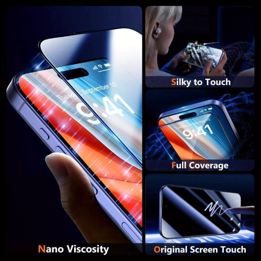 DIXSG 2er Pack Ultraklare Displayschutzfolie für iPhone 15 16 17 Pro Max und weitere Modelle mit One Click Installationsglas, Transparent - Bild 3